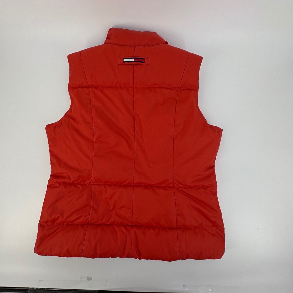 Tommy Hilfiger Womens Red Puffer Vest Full Zip Quilted Stand Collar Large - Picture 4 of 12